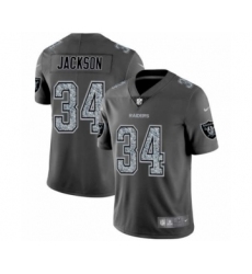Men's Oakland Raiders #34 Bo Jackson Limited Gray Static Fashion Limited Football Jersey