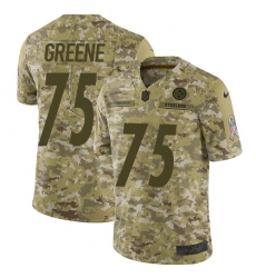 Men's Nike Pittsburgh Steelers #75 Joe Greene Limited Camo 2018 Salute to Service NFL Jersey