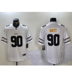 Men's Pittsburgh Steelers #90 T.J. Watt White 2019 Team Logo Cool Edition Stitched Jersey