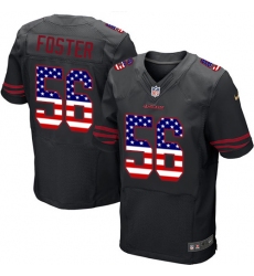 Men's Nike San Francisco 49ers #56 Reuben Foster Elite Black Alternate USA Flag Fashion NFL Jersey