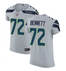 Men's Nike Seattle Seahawks #72 Michael Bennett Grey Alternate Vapor Untouchable Elite Player NFL Jersey