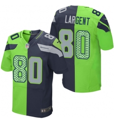 Men's Nike Seattle Seahawks #80 Steve Largent Elite Navy/Green Split Fashion NFL Jersey Men's Nike Seattle Seahawks #80 Steve Largent Elite Navy/Green Split Fashion NFL Jersey