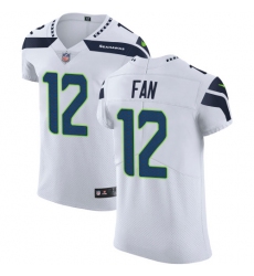 Men's Nike Seattle Seahawks 12th Fan White Vapor Untouchable Elite Player NFL Jersey