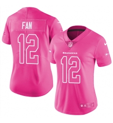 Women's Nike Seattle Seahawks 12th Fan Limited Pink Rush Fashion NFL Jersey