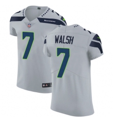 Men's Nike Seattle Seahawks #7 Blair Walsh Grey Alternate Vapor Untouchable Elite Player NFL Jersey