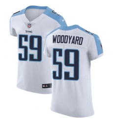 Men's Nike Tennessee Titans #59 Wesley Woodyard White Vapor Untouchable Elite Player NFL Jersey