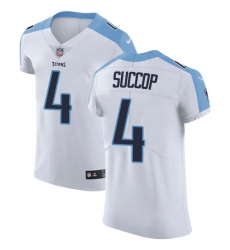 Men's Nike Tennessee Titans #4 Ryan Succop White Vapor Untouchable Elite Player NFL Jersey