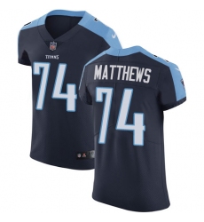 Men's Nike Tennessee Titans #74 Bruce Matthews Navy Blue Alternate Vapor Untouchable Elite Player NFL Jersey