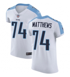 Men's Nike Tennessee Titans #74 Bruce Matthews White Vapor Untouchable Elite Player NFL Jersey