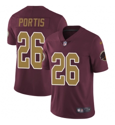 Youth Nike Washington Redskins #26 Clinton Portis Elite Burgundy Red/Gold Number Alternate 80TH Anniversary NFL Jersey