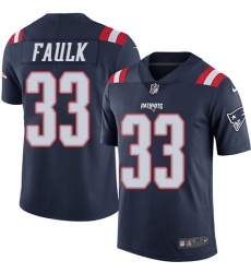 Men's Nike New England Patriots #33 Kevin Faulk Limited Navy Blue Rush Vapor Untouchable NFL Jersey