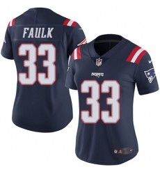 Women's Nike New England Patriots #33 Kevin Faulk Limited Navy Blue Rush Vapor Untouchable NFL Jersey