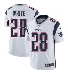 Youth Nike New England Patriots #28 James White White Vapor Untouchable Limited Player NFL Jersey
