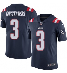 Men's Nike New England Patriots #3 Stephen Gostkowski Limited Navy Blue Rush Vapor Untouchable NFL Jersey