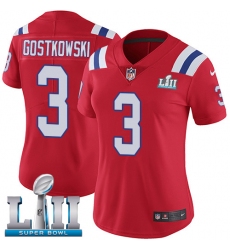 Women's Nike New England Patriots #3 Stephen Gostkowski Red Alternate Vapor Untouchable Limited Player Super Bowl LII NFL Jersey