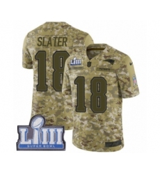 Youth Nike New England Patriots #18 Matthew Slater Limited Camo 2018 Salute to Service Super Bowl LIII Bound NFL Jersey
