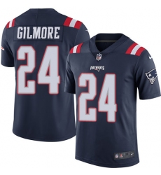 Men's Nike New England Patriots #24 Stephon Gilmore Limited Navy Blue Rush Vapor Untouchable NFL Jersey