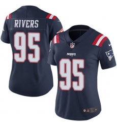 Women's Nike New England Patriots #95 Derek Rivers Limited Navy Blue Rush Vapor Untouchable NFL Jersey