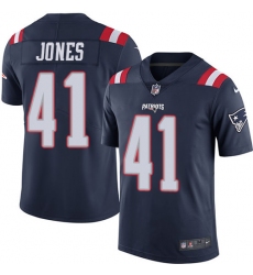 Men's Nike New England Patriots #41 Cyrus Jones Limited Navy Blue Rush Vapor Untouchable NFL Jersey