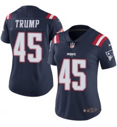 Women's Nike New England Patriots #45 Donald Trump Limited Navy Blue Rush Vapor Untouchable NFL Jersey