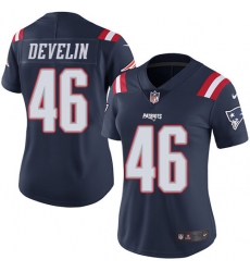 Women's Nike New England Patriots #46 James Develin Limited Navy Blue Rush Vapor Untouchable NFL Jersey