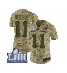 Women's Nike New England Patriots #11 Drew Bledsoe Limited Camo 2018 Salute to Service Super Bowl LIII Bound NFL Jersey