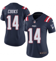 Women's Nike New England Patriots #14 Brandin Cooks Limited Navy Blue Rush Vapor Untouchable NFL Jersey