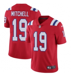 Men's Nike New England Patriots #19 Malcolm Mitchell Red Alternate Vapor Untouchable Limited Player NFL Jersey