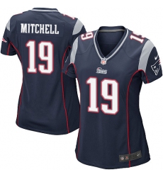 Women's Nike New England Patriots #19 Malcolm Mitchell Game Navy Blue Team Color NFL Jersey