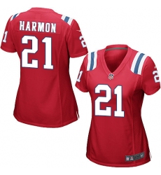 Women's Nike New England Patriots #21 Duron Harmon Game Red Alternate NFL Jersey
