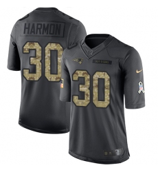 Youth Nike New England Patriots #30 Duron Harmon Limited Black 2016 Salute to Service NFL Jersey