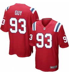 Men's Nike New England Patriots #93 Lawrence Guy Game Red Alternate NFL Jersey
