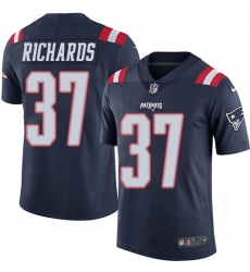 Men's Nike New England Patriots #37 Jordan Richards Limited Navy Blue Rush Vapor Untouchable NFL Jersey