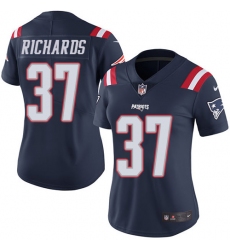 Women's Nike New England Patriots #37 Jordan Richards Limited Navy Blue Rush Vapor Untouchable NFL Jersey