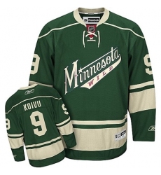 Men's Reebok Minnesota Wild #9 Mikko Koivu Premier Green Third NHL Jersey