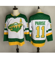 Men's Minnesota Wild #11 Zach Parise adidas White 2020-21 Reverse Retro Jersey