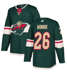 Youth Adidas Minnesota Wild #26 Daniel Winnik Premier Green Home NHL Jersey