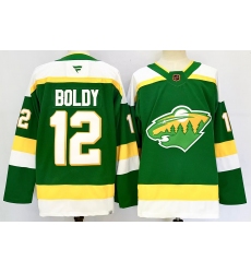 Men's Minnesota Wild #12 Matt Boldy Green 2024-25 Alternate Stitched Hockey Jersey