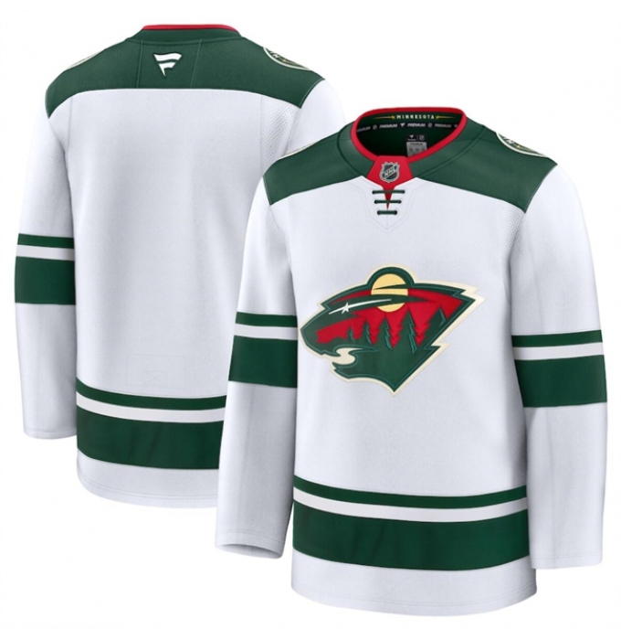 Men's Minnesota Wild Blank White 2024-25 Away Stitched Hockey Jersey