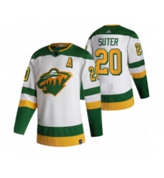 Men's Minnesota Wild #20 Ryan Suter White 2020-21 Reverse Retro Alternate Hockey Jersey