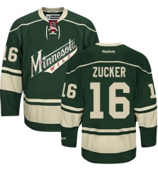 Youth Reebok Minnesota Wild #16 Jason Zucker Premier Green Third NHL Jersey