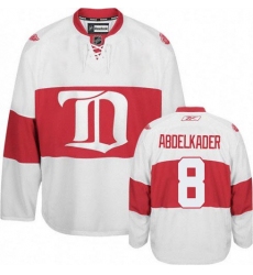 Men's Reebok Detroit Red Wings #8 Justin Abdelkader Premier White Third NHL Jersey