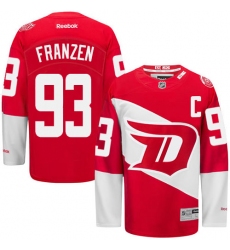 Men's Reebok Detroit Red Wings #93 Johan Franzen Premier Red 2016 Stadium Series NHL Jersey
