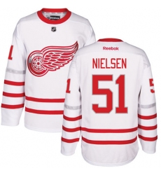 Men's Reebok Detroit Red Wings #51 Frans Nielsen Authentic White 2017 Centennial Classic NHL Jersey