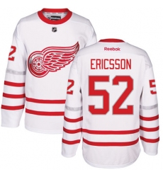 Men's Reebok Detroit Red Wings #52 Jonathan Ericsson Premier White 2017 Centennial Classic NHL Jersey