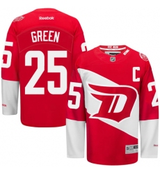 Men's Reebok Detroit Red Wings #25 Mike Green Premier Red 2016 Stadium Series NHL Jersey
