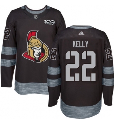 Men's Adidas Ottawa Senators #22 Chris Kelly Authentic Black 1917-2017 100th Anniversary NHL Jersey