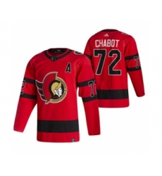 Men's Ottawa Senators #72 Thomas Chabot Red 2020-21 Reverse Retro Alternate Hockey Jersey