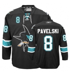 Women's Reebok San Jose Sharks #8 Joe Pavelski Premier Black Third NHL Jersey