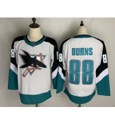 Men's San Jose Sharks #88 Brent Burns Authentic White Away Jersey